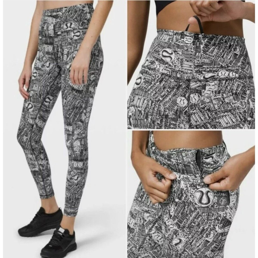 lululemon athletica Black and White Patterned Leggings